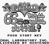 Pinball: 66 Hiki no Wani Daikoushin screenshot 2 for GameBoy